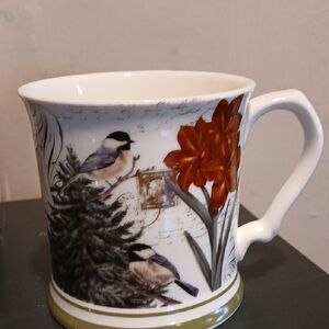 Grace White and Orange Bird Mug
